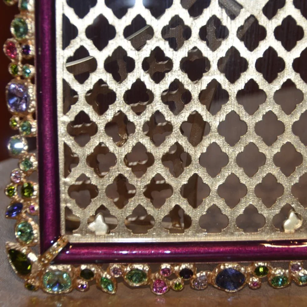 EXQUISITE RARE JAY STRONGWATER LESLIE BOUQUET FLORAL CRYSTAL EDGE ENAMEL FRAME